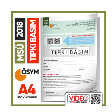 2018 MSÜ ÖSYM Tıpkı Basım Çıkmış Soru Deneme Kitapçığı (Video Çözümlü Türkiye Geneli) İnformal Yayınları