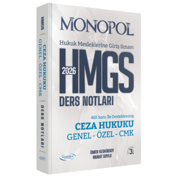 Monopol Yayınları HMGS Ceza Hukuku Genel – Özel – CMK Ders Notları