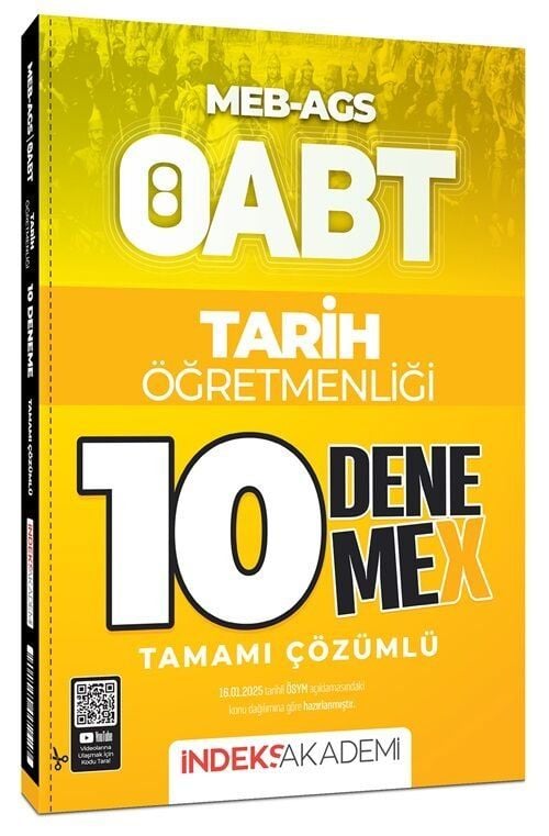 ÖABT MEB-AGS Tarih Öğretmenliği 10 DenemeX Çözümlü İndeks Akademi Yayıncılık