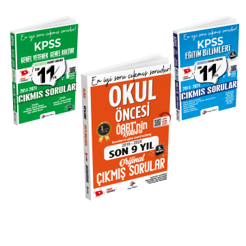 Dizgi Kitap Öabt Okul Öncesi Öğretmenliği, GY-GK ve Eğitim Bilimleri Konularına Göre Tasnif Edilmiş Video Çözümlü Orijinal Çıkmış Sorular Seti 2025 İbrahim İşkar