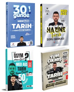 Dizgi Kitap 2027 MEB AGS 30 Günde Tarih Video Ders Notları, Soru Bankası, 50 Deneme ve Çıkmış Sorular Seti - Zeki Tuğa
