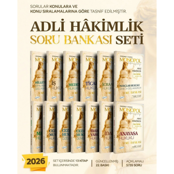 Monopol Yayınları Adli Hakimlik Soru Bankası 13 Kitap Set Çözümlü