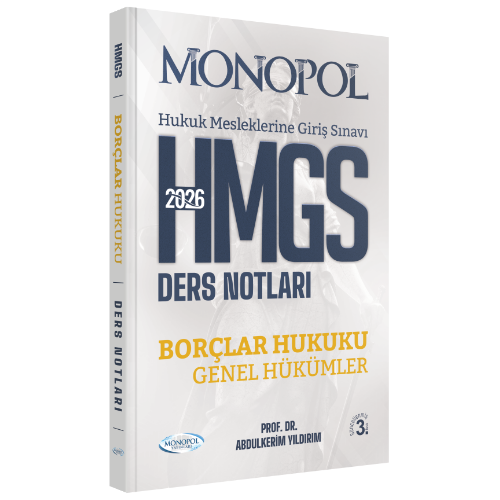 HMGS Borçlar Hukuku Genel Hükümler Ders Notları 3. Baskı Monopol Yayınları