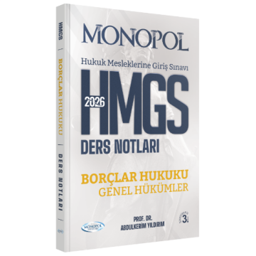 HMGS Borçlar Hukuku Genel Hükümler Ders Notları 3. Baskı Monopol Yayınları