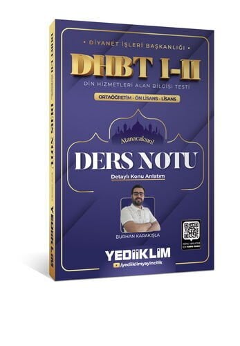 Diyanet İşleri Başkanlığı DHBT I-II Ortaöğretim - Ön Lisans - Lisans Ders Notu Yediiklim Yayınları