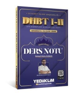 Diyanet İşleri Başkanlığı DHBT I-II Ortaöğretim - Ön Lisans - Lisans Ders Notu Yediiklim Yayınları