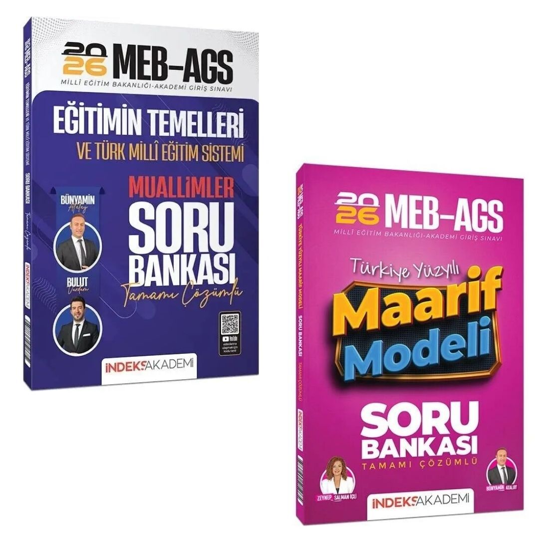 MEB AGS Eğitimin Temelleri Türk Milli Eğitim Sistemi MUALLİMLER Soru Bankası & MEB AGS Türkiye Yüzyılı Maarif Modeli Soru Bankası İndeks Akademi Seti