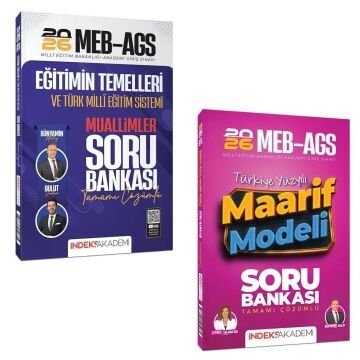 MEB AGS Eğitimin Temelleri Türk Milli Eğitim Sistemi MUALLİMLER Soru Bankası & MEB AGS Türkiye Yüzyılı Maarif Modeli Soru Bankası İndeks Akademi Seti