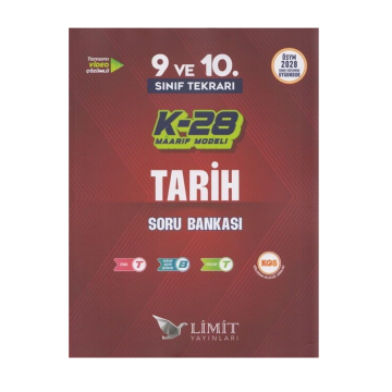 Limit Yayınları TYT 9. ve 10. Sınıf Tekrarı Tarih K-28 Maarif Model Soru Bankası