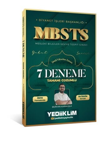 Diyanet İşleri Başkanlığı MBSTS Tamamı Çözümlü 7 Deneme Yediiklim Yayınları