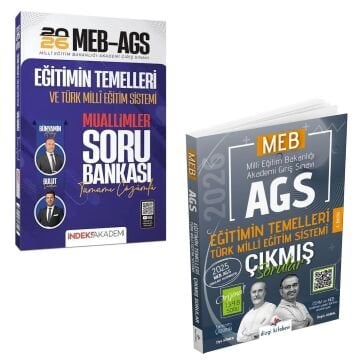 Dizgi Kitap 2026 MEB AGS Tamamı Video Çözümlü Eğitimin Temelleri Türk Milli Eğitim Sistemi Çıkmış Sorular ve MEB AGS Eğitimin Temelleri Türk Milli Eğitim Sistemi MUALLİMLER Soru Bankası İndeks Akademi Seti