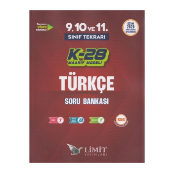 Limit Yayınları TYT 9. ve 10. Sınıf Tekrarı Türkçe K-28 Maarif Model Soru Bankası