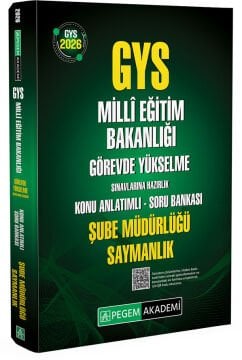Pegem Akademi 2026 GYS MEB Görevde Yükselme Sınavlarına Hazırlık Konu Anlatımlı Soru Bankası ŞUBE MÜDÜRLÜĞÜ