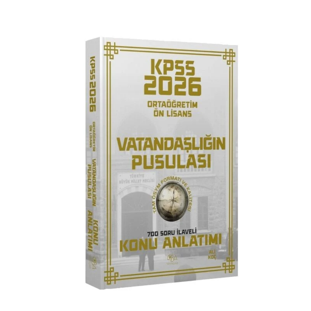 CBA Yayınları 2026 KPSS Lise Ortaöğretim Ön Lisans Vatandaşlık Vatandaşlığın Pusulası Konu Anlatımı