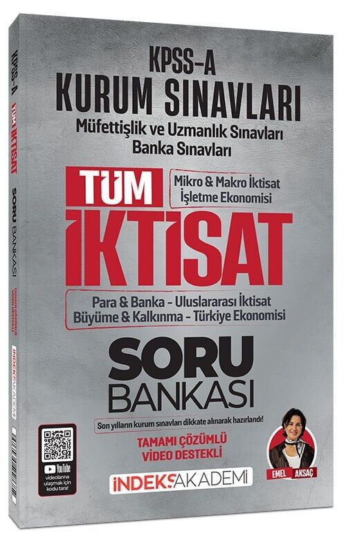 İndeks Akademi Yayınları KPSS A Grubu TÜM İktisat Soru Bankası Çözümlü - Emel Aksaç