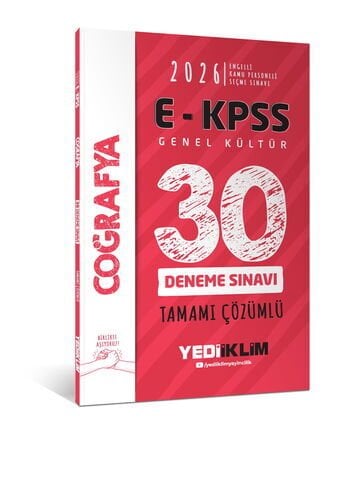 2026 E - KPSS Tüm Adaylar İçin Genel Kültür Coğrafya Tamamı Çözümlü 30 Deneme Sınavı Yediiklim Yayınları