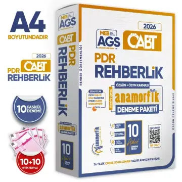 Anamorfik Yayınları 2026 KPSS MEB-AGS ÖABT PDR/Rehberlik Öğretmenliği Deneme Yeni Sistem Özgün 10lu Çözümlü Deneme