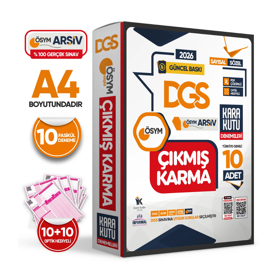 2026 DGS Sayısal-Sözel-TM ÖSYM Çıkmış Karma Kara Kutu 10lu Deneme Paketi Türkiye Geneli D. Çözümlü İnformal Yayınları