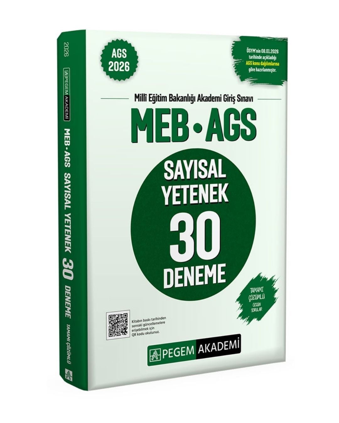 2026 MEB AGS Sayısal Yetenek 30 Deneme Tamamı Çözümlü Pegem Yayınları