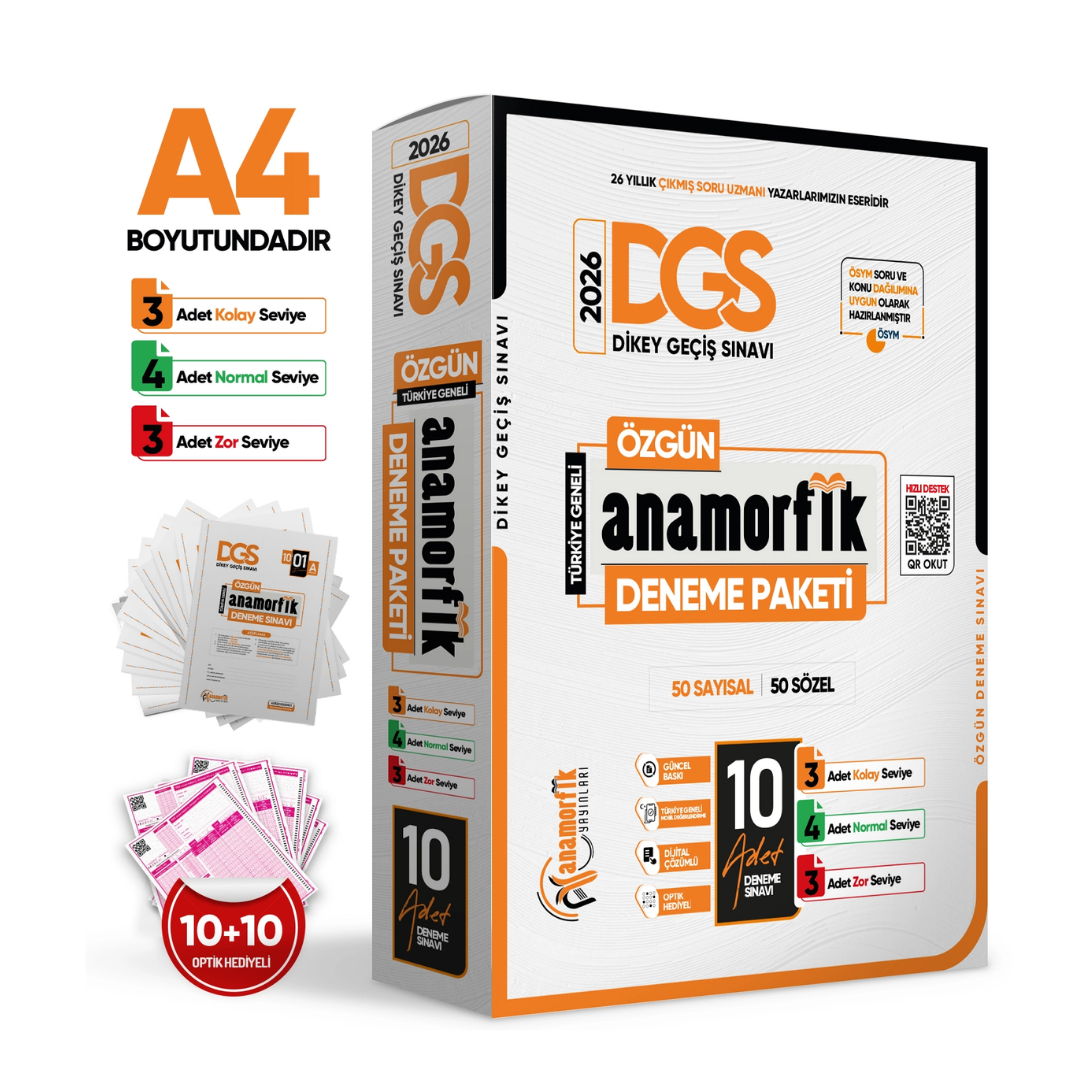 2026 DGS Anamorfik Yayınları 10lu Deneme Paketi  Özgün Yeni Nesil Türkiye Geneli Dijital Çözümlü İnformal Yayınları