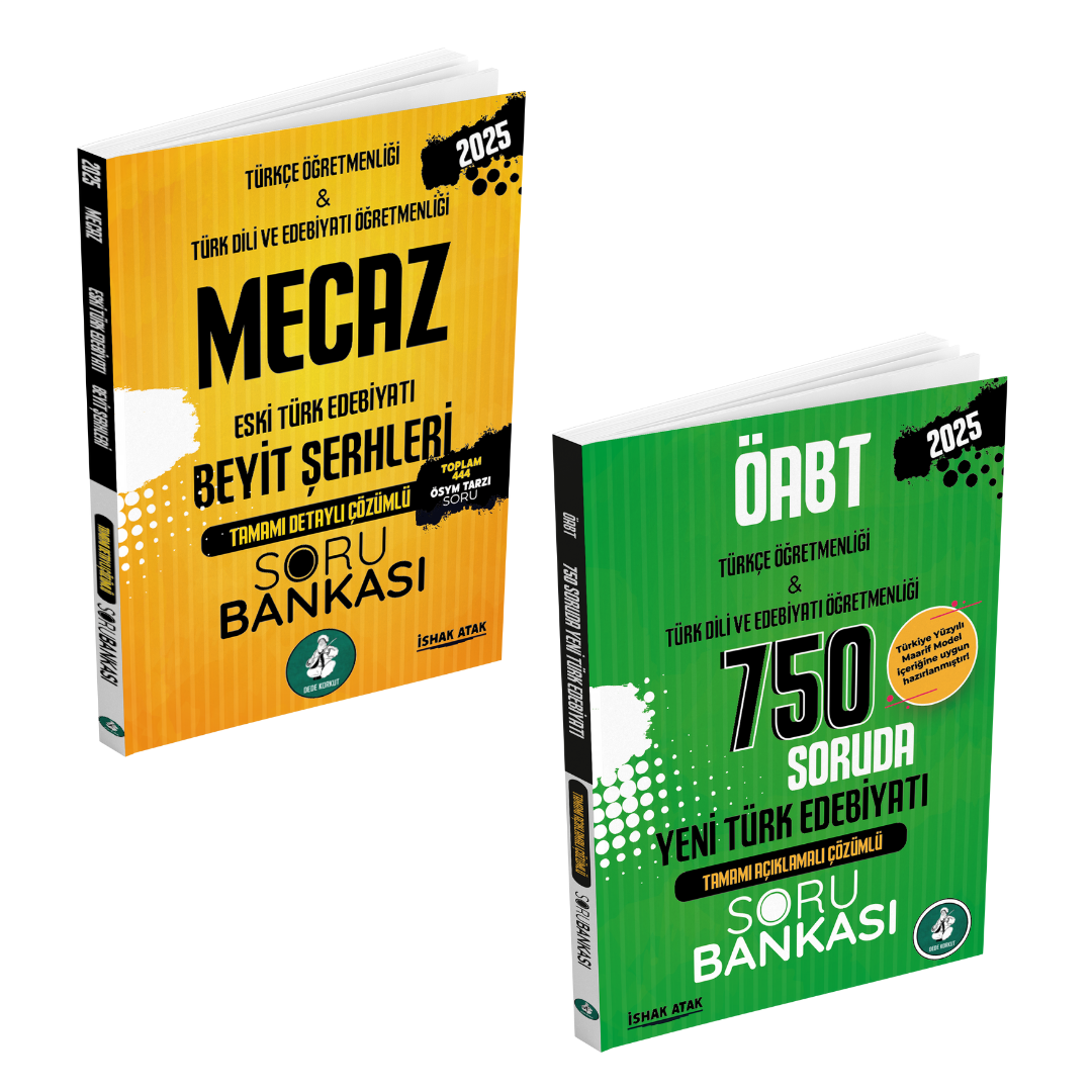 2025 Meb Ags ÖABT Mecaz Eski Türk Edebiyatı Beyit Şerhleri ve 750 Soruda Yeni Türk Edebiyatı Tamamı Açıklamalı Çözümlü Soru Bankası Seti İshak Atak Atak Yayınları