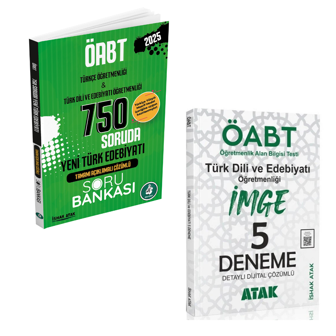 2025 Meb Ags ÖABT 750 Soruda Yeni Türk Edebiyatı Tamamı Açıklamalı Çözümlü Soru Bankası ve İmge Çözümlü 5 Deneme Seti İshak Atak Atak Yayınları
