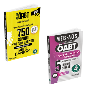 Atak Yayınları 2026 MEB-AGS ÖABT 750 Soruda Yeni Türk Edebiyatı Soru Bankası ve Türk Dili ve Edebiyatı Öğretmenliği 5 Deneme Sınavı - İshak Atak