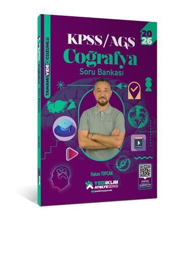 Yediiklim Yayınları 2026 KPSS AGS Atölye Serisi Genel Kültür Coğrafya Tamamı Video Çözümlü Soru Bankası