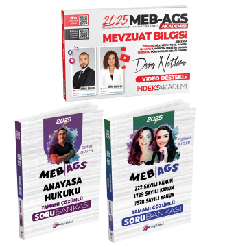 2025 Dizgi Kitap Meb Ags Mevzuat, Anayasa Hukuku Soru Bankası ve İndeks Akademi Meb Ags Mevzuat Ders Notları Zeynep Salman