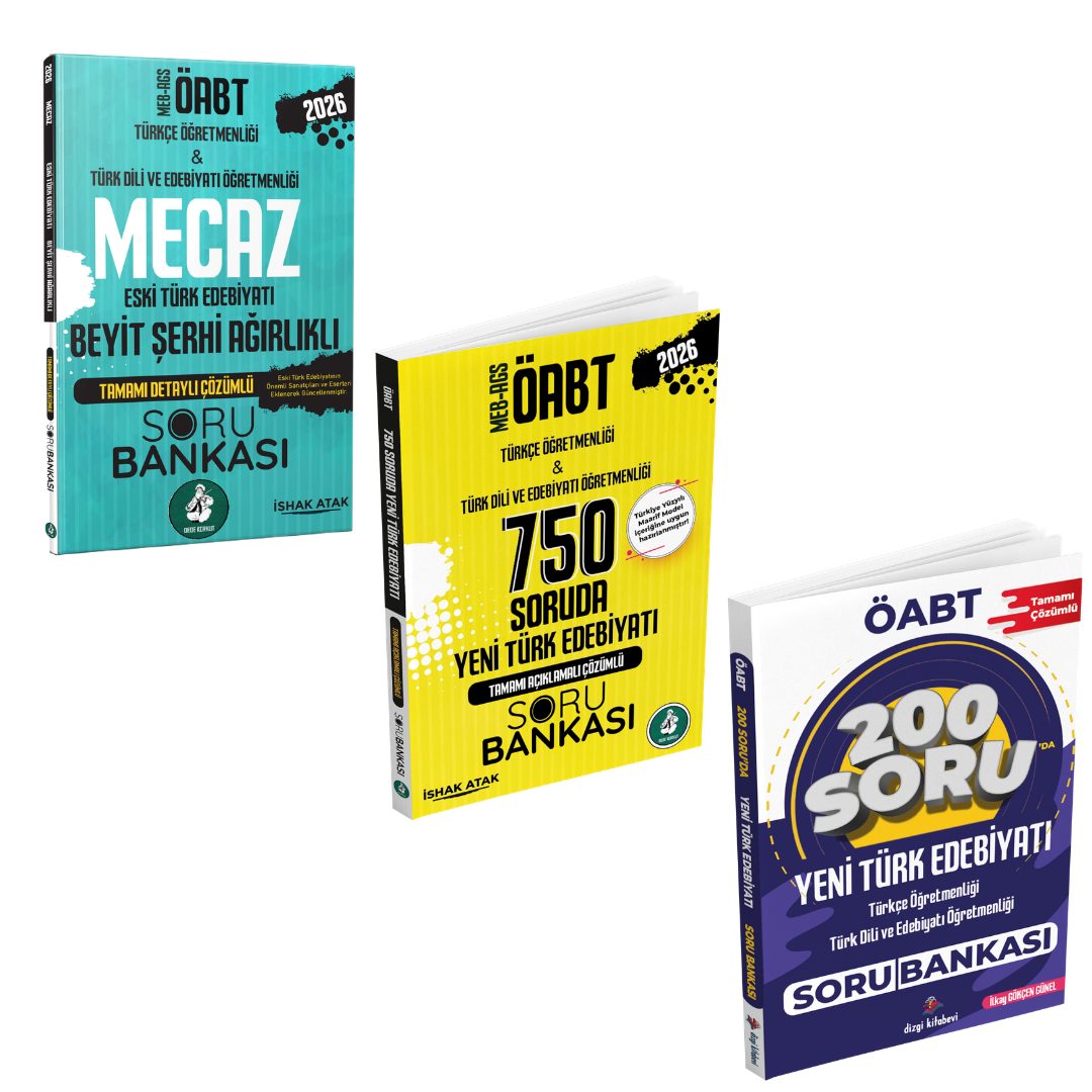 2026 Meb Ags ÖABT Mecaz Eski Türk Edebiyatı Beyit Şerhi Ağırlıklı Soru Bankası & 750 Soruda Yeni Türk Edebiyatı & 200 Soruda Yeni Türk Edebiyatı Soru Bankası Seti