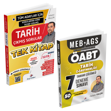 Dizgi Kitap Tüm Adaylar İçin Tüm Sınavlar Tarih Video Çözümlü Çıkmış Soru Külliyatı ve Öabt Tarih Öğretmenliği Tamamı Çözümlü 7 Deneme Sınavı Seti Selami Yalçın