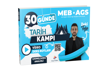 Dizgi Kitap 2025 Meb Ags 30 Günde Tarih Kampı Çıkmış Soru Analizli Video Ders Notları Zeki Tuğa