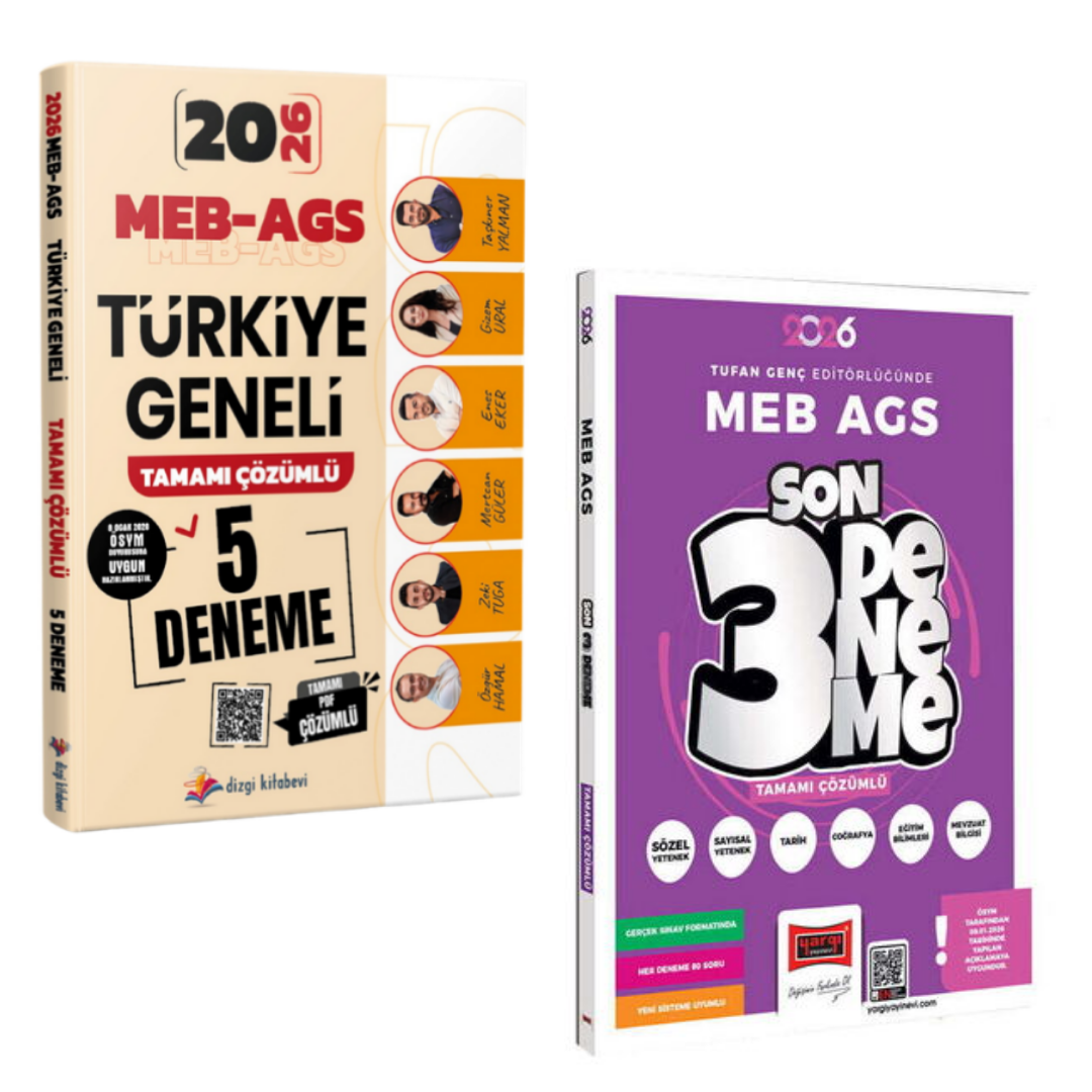 Dizgi Kitap 2026 MEB-AGS Türkiye Geneli 5 Deneme ve Yargı Yayınları Tüm Dersler 3 Deneme Seti