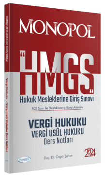 Hmgs Vergi Hukuku Ders Notları 2024 Monopol Yayınları