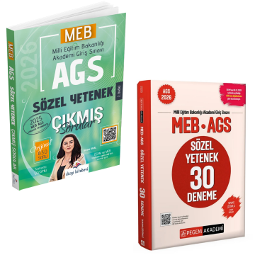 Dizgi Kitap 2026 MEB AGS Sözel Yetenek Çıkmış Sorular & MEB AGS Sözel Yetenek 30 Deneme Pegem Yayınları Seti