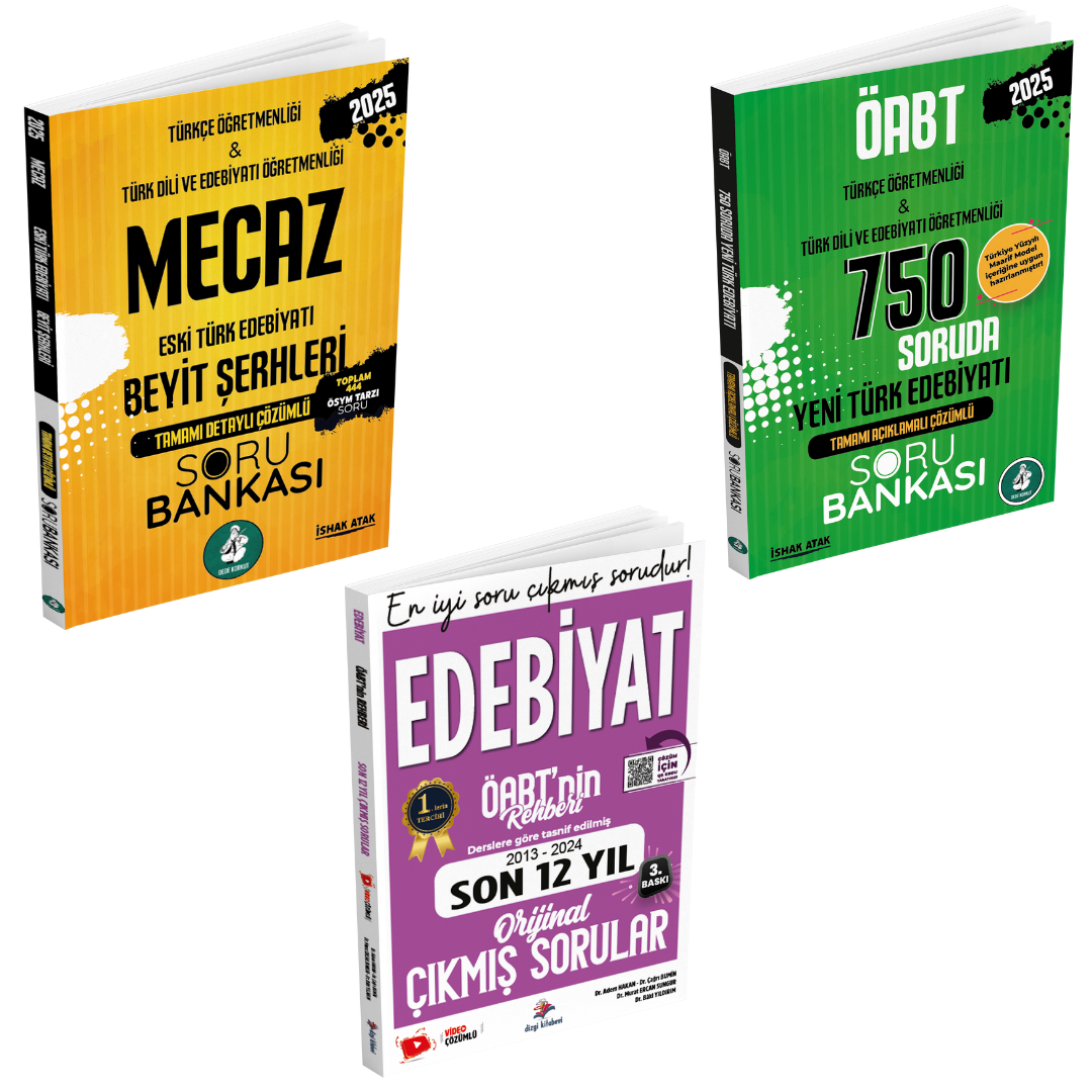2025 Meb Ags ÖABT Mecaz Eski Türk Edebiyatı Beyit Şerhleri, 750 Soruda Yeni Türk Edebiyatı Tamamı Açıklamalı Çözümlü Soru Bankası ve Edebiyat Derslere Göre Tasnif Edilmiş Son 12 Yıl Orijinal Video Çözümlü Çıkmış Sınav Soruları Seti