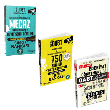 2026 Meb Ags ÖABT Mecaz Eski Türk Edebiyatı Beyit Şerhi Ağırlıklı Soru Bankası & 750 Soruda Yeni Türk Edebiyatı & Meb Ags ÖABT Türk Dili ve Edebiyatı Öğretmenliği Son 13 Yıl Çıkmış Sorular Seti