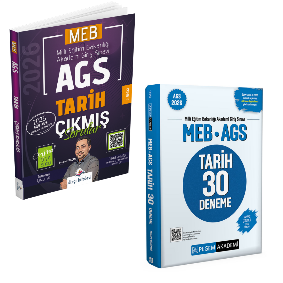 Dizgi Kitap 2026 MEB AGS Tarih Çıkmış Sorular & MEB AGS Tarih 30 Deneme Pegem Yayınları Seti