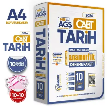 Anamorfik Yayınları 2026 KPSS MEB-AGS ÖABT Tarih Öğretmenliği Deneme Yeni Sistem Özgün 10lu Çözümlü Deneme