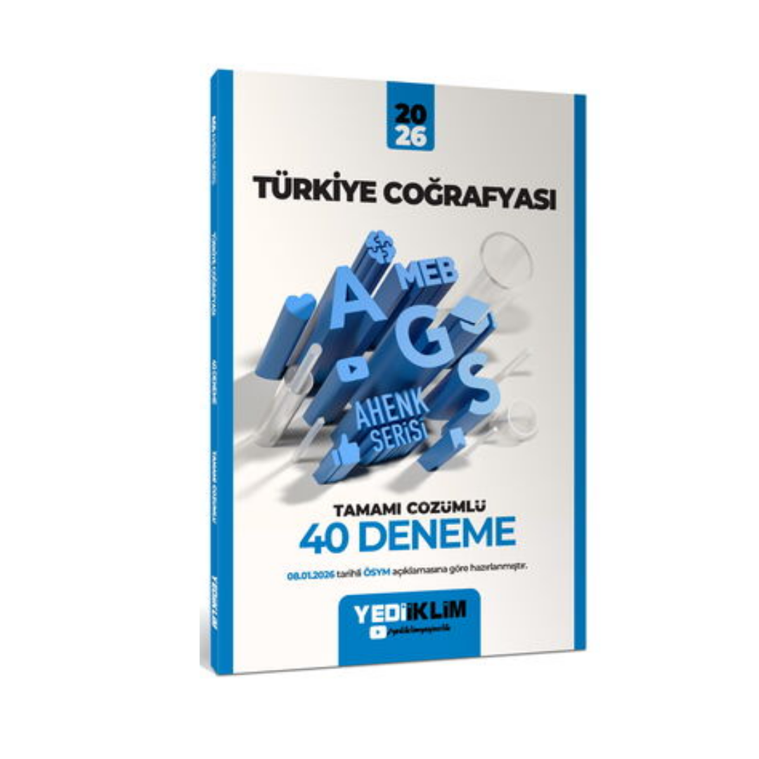 2026 Meb-Ags Ahenk Türkiye Coğrafyası Tamamı Çözümlü 40 Deneme (08.01.2026 değişikliğine göre) Yediiklim Yayınları
