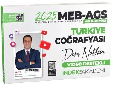 İndeks Akademi 2025 MEB-AGS Akademisi Türkiye Coğrafyası Video Ders Notları - Alican Demir İndeks Akademi Yayıncılık