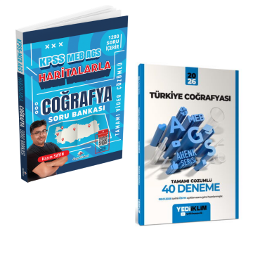 Dizgi Kitap 2026 Kpss Meb Ags Haritalarla Coğrafya Soru Bankası Kazım Sayın & Meb-Ags Ahenk Türkiye Coğrafyası 40 Deneme Yediiklim Seti