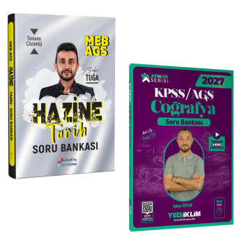 Dizgi Kitap 2027 MEB-AGS Hazine Tarih Tamamı Çözümlü Soru Bankası ve Yediiklim Yayınları KPSS-AGS Atölye Serisi Coğrafya Tamamı Video Çözümlü Soru Bankası Seti - Zeki Tuğa, Hakan Topcan