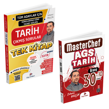 Dizgi Kitap Tüm Adaylar İçin Tüm Sınavlar Tarih Video Çözümlü Çıkmış Soru Külliyatı ve MasterChef MEB AGS Tarih Video Çözümlü 30 Branş Deneme Seti Selami Yalçın