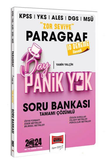 Yargı Yayınları 2024 KPSS YKS MSÜ Bay Panik Yok Paragraf Zor Seviye Tamamı Çözümlü Soru Bankası