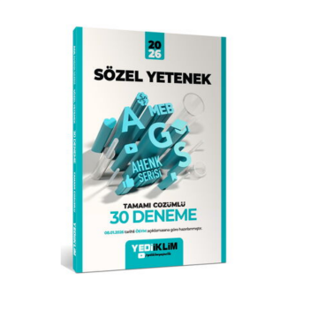 Yediiklim Yayınları 2026 MEB-AGS Ahenk Sözel Yetenek Tamamı Çözümlü 30 Deneme Sınavı (08.01.2026 değişikliğine göre)