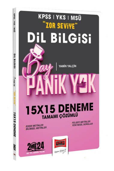 Yargı Yayınları 2024 KPSS YKS MSÜ Bay Panik Yok Dil Bilgisi Zor Seviye Tamamı Çözümlü 15x15 Deneme