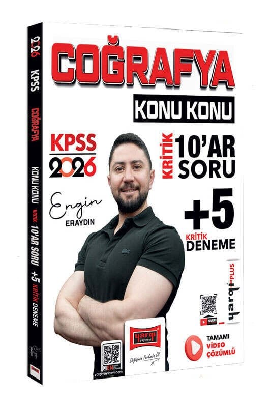 Yargı Yayınları 2026 KPSS Coğrafya Konu Konu Kritik 10ar Soru +5 Kritik Deneme Sınavı Engin Eraydın