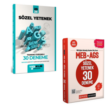 2026 MEB AGS Sözel Yetenek 30 Deneme Pegem & Meb-Ags Sözel Yetenek 30 Deneme Yediiklim Seti