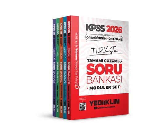 Yediiklim 2026 KPSS Ortaöğretim Ön Lisans Genel Yetenek Genel Kültür Tamamı Çözümlü Modüler Soru Bankası Seti
